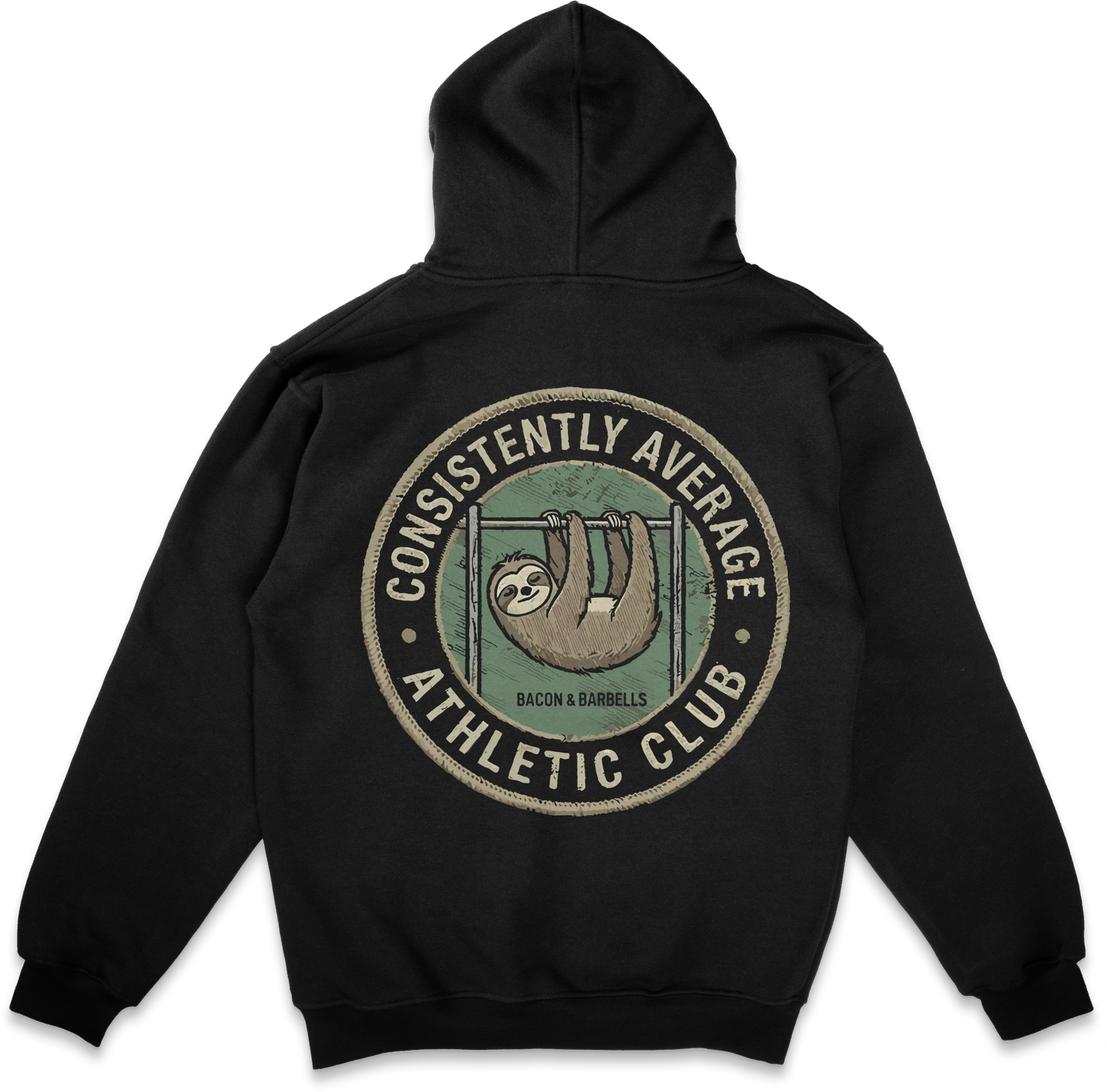 CONSISTENTLY AVERAGE LIFTING CLUB HOODIE (Black/Sloth)
