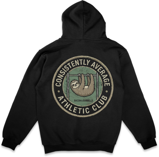 CONSISTENTLY AVERAGE LIFTING CLUB HOODIE (Black/Sloth)