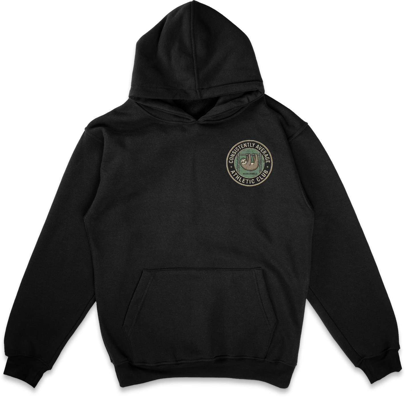 CONSISTENTLY AVERAGE LIFTING CLUB HOODIE (Black/Sloth)