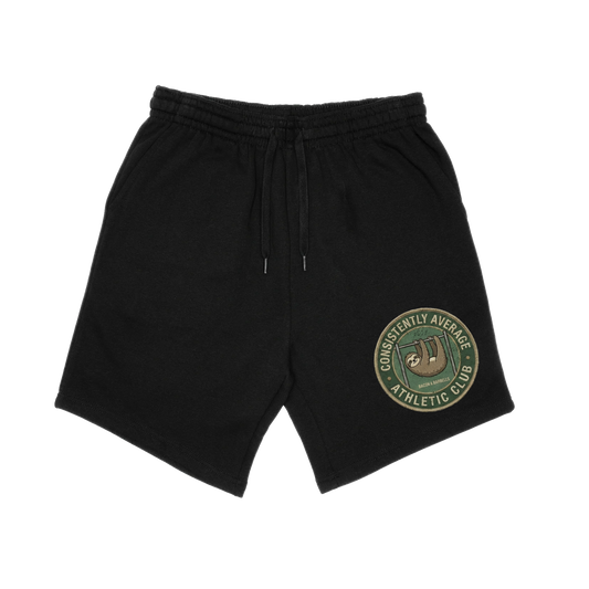 CONSISTENTLY AVERAGE LIFTING CLUB 7" INSEAM COTTON SHORTS (Black/Multi)