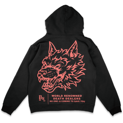 BETTER LUCK NEXT LIFE "DEATH DEALERS" HOODIE (Black/Orange)