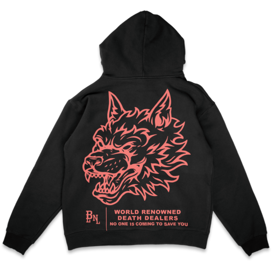 BETTER LUCK NEXT LIFE "DEATH DEALERS" HOODIE (Black/Orange)