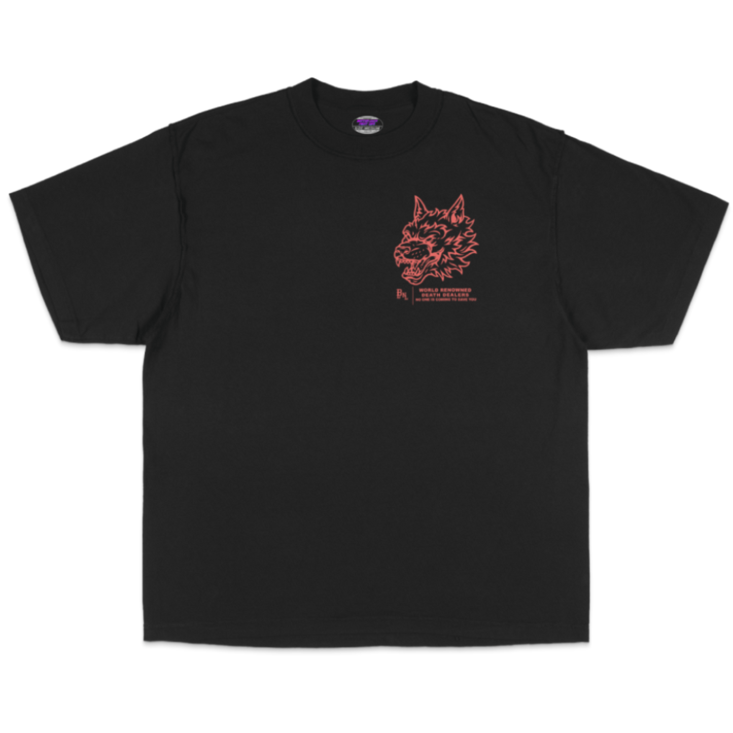 BETTER LUCK NEXT LIFE "DEATH DEALERS" OVERSIZED HEAVYWEIGHT TEE (Black/Orange)