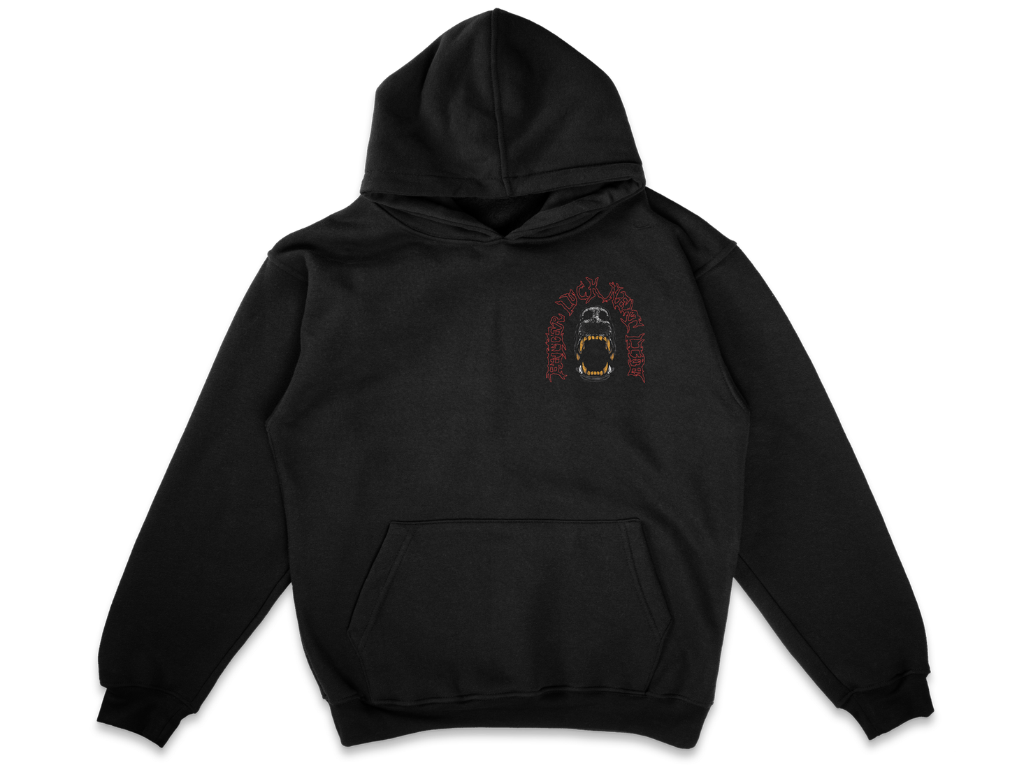 BETTER LUCK NEXT LIFE "DOG'S TEETH" HEAVYWEIGHT HOODIE (Black/White/Red/Gold)