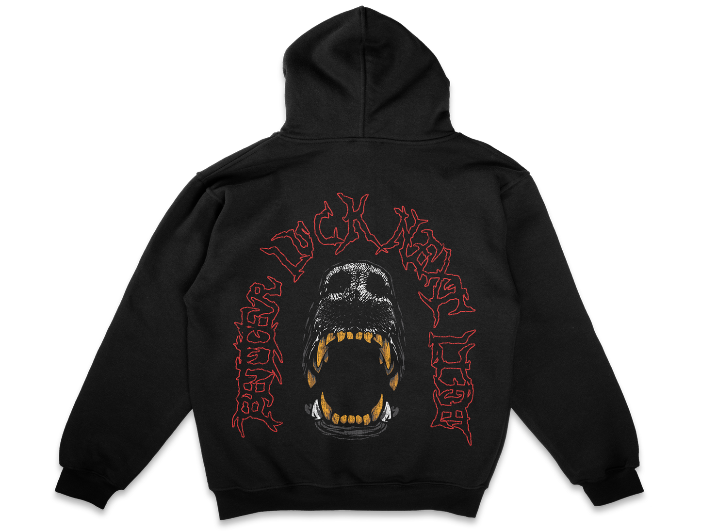 BETTER LUCK NEXT LIFE "DOG'S TEETH" HEAVYWEIGHT HOODIE (Black/White/Red/Gold)