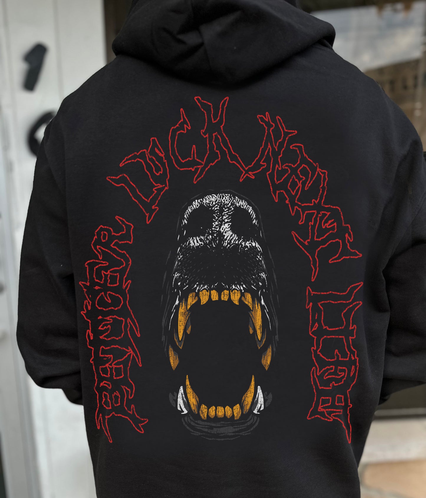 BETTER LUCK NEXT LIFE "DOG'S TEETH" HEAVYWEIGHT HOODIE (Black/White/Red/Gold)