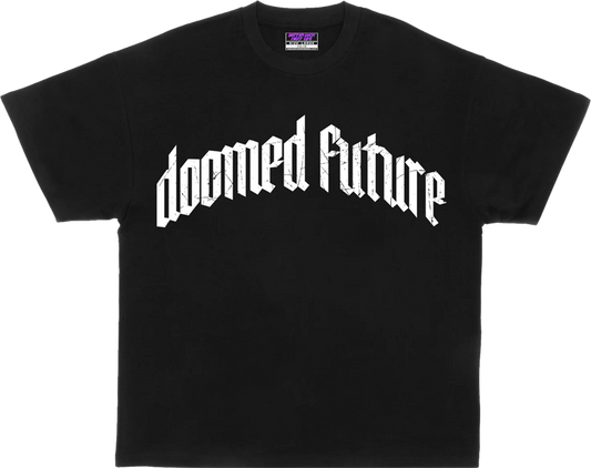 BETTER LUCK NEXT LIFE "DOOMED FUTURE" HEAVYWEIGHT OVERSIZED TEE (Black/White)