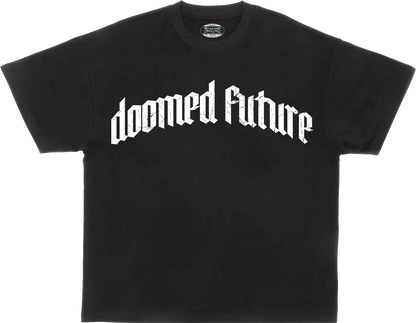 BETTER LUCK NEXT LIFE "DOOMED FUTURE" HEAVYWEIGHT OVERSIZED TEE (Black/White)
