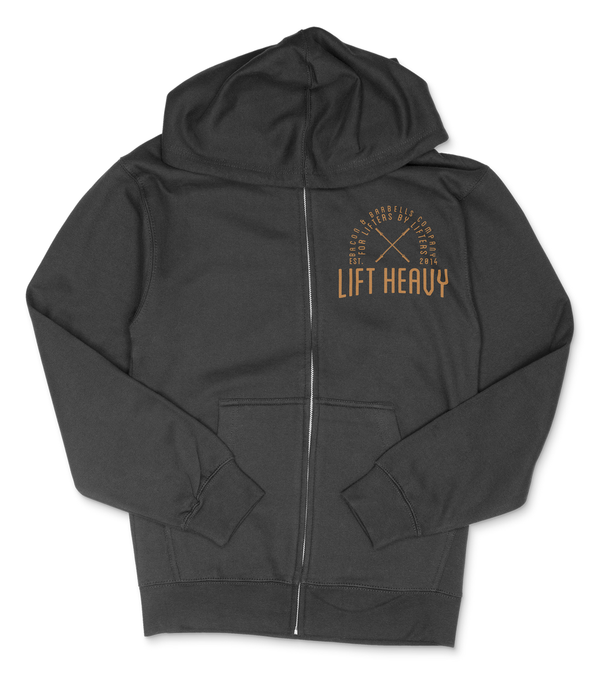 FOR LIFTERS // BY LIFTERS ZIP-UP HOODIE (Black/Rust)