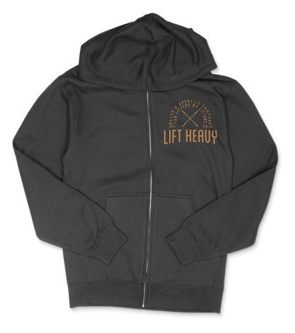 FOR LIFTERS // BY LIFTERS ZIP-UP HOODIE (Black/Rust)