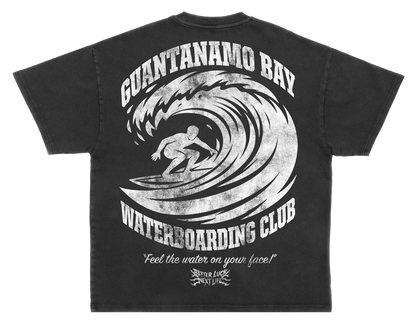 BETTER LUCK NEXT LIFE "GITMO SURF CLUB" OVERSIZED HEAVYWEIGHT TEE (Acid Wash/White)