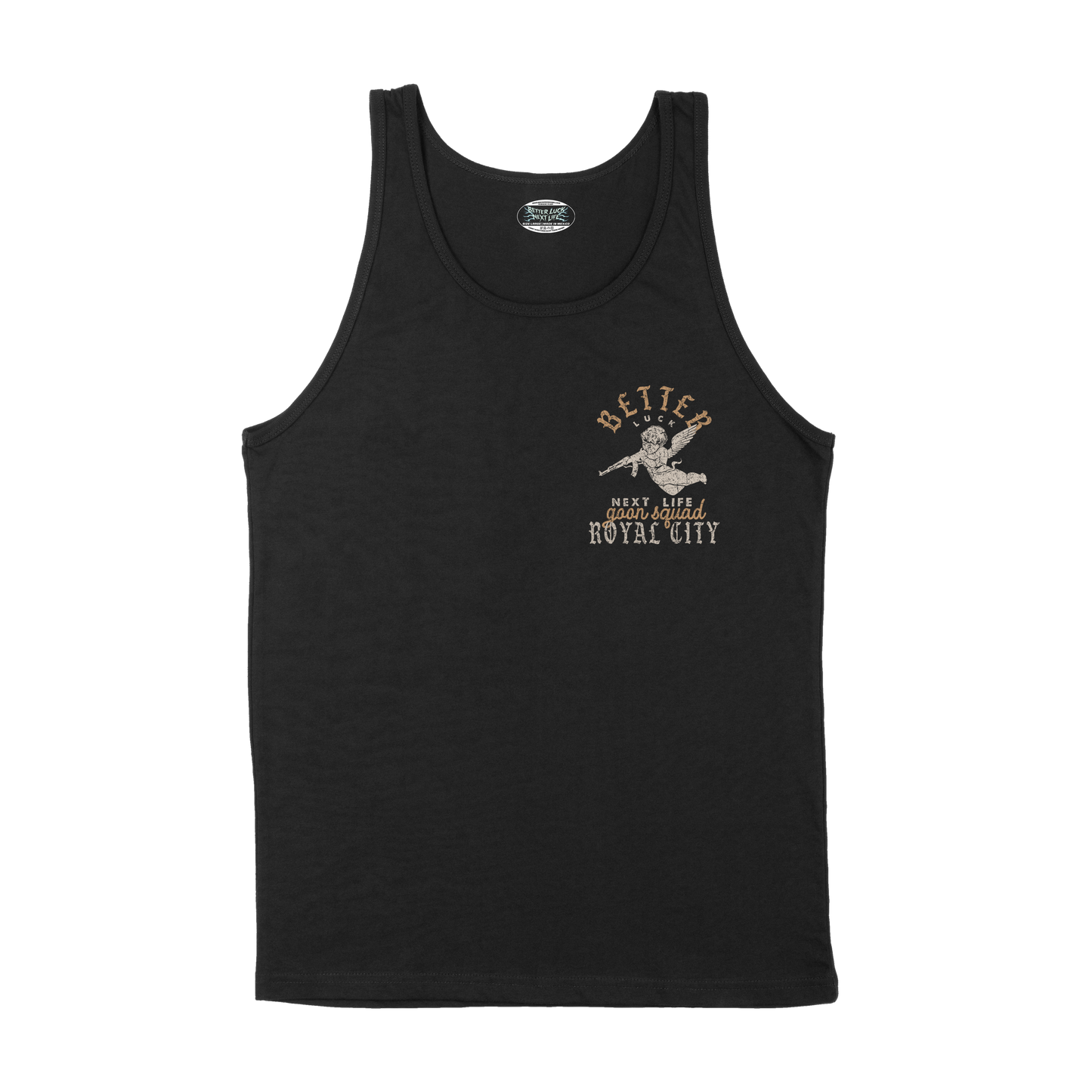 BETTER LUCK NEXT LIFE "GOON SQUAD" TANK TOP (Black/White/Rust)