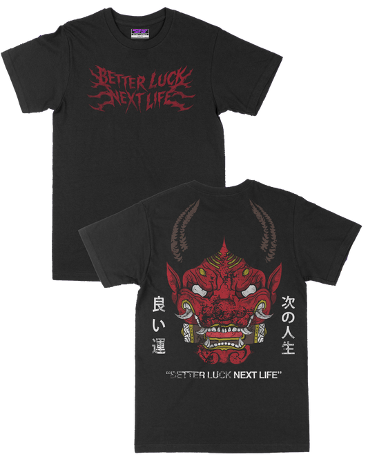 BETTER LUCK NEXT LIFE "HANNYA" ATHLETIC FIT TEE (Black/Multi)