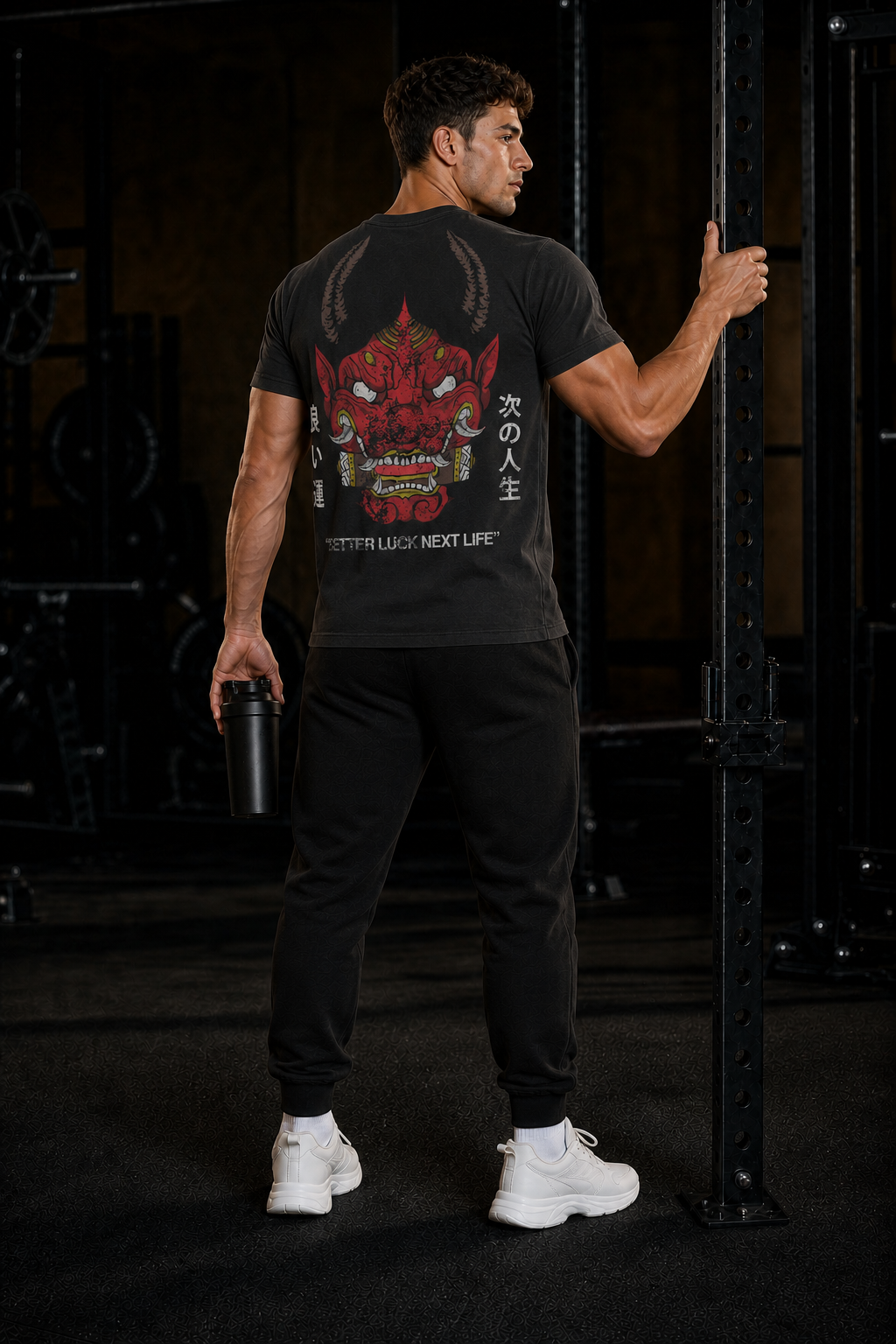 BETTER LUCK NEXT LIFE "HANNYA" ATHLETIC FIT TEE (Black/Multi)