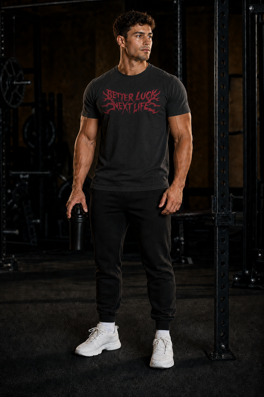 BETTER LUCK NEXT LIFE "HANNYA" ATHLETIC FIT TEE (Black/Multi)