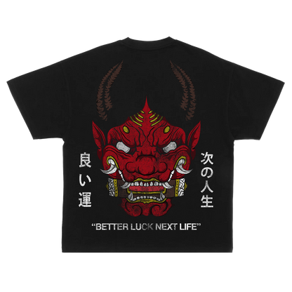 BETTER LUCK NEXT LIFE "HANNYA" HEAVYWEIGHT OVERSIZED TEE (Black/Multi)