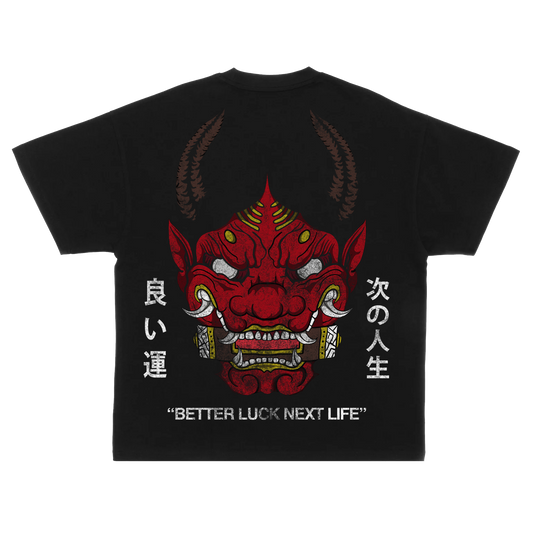 BETTER LUCK NEXT LIFE "HANNYA" HEAVYWEIGHT OVERSIZED TEE (Black/Multi)
