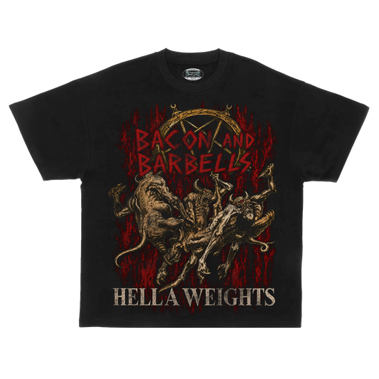 HELLA WEIGHTS HEAVYWEIGHT OVERSIZED TEE (Black/Slayer)