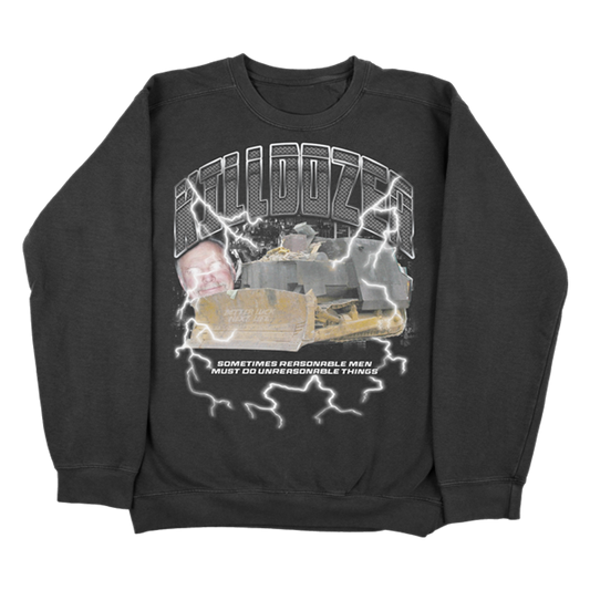 BETTER LUCK NEXT LIFE "KILLDOZER" HEAVYWEIGHT CREWNECK (Black/Komatsu)