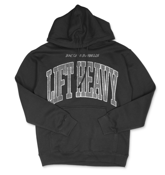 LIFT HEAVY COLLEGIATE HOODIE (Black/Grey/White)