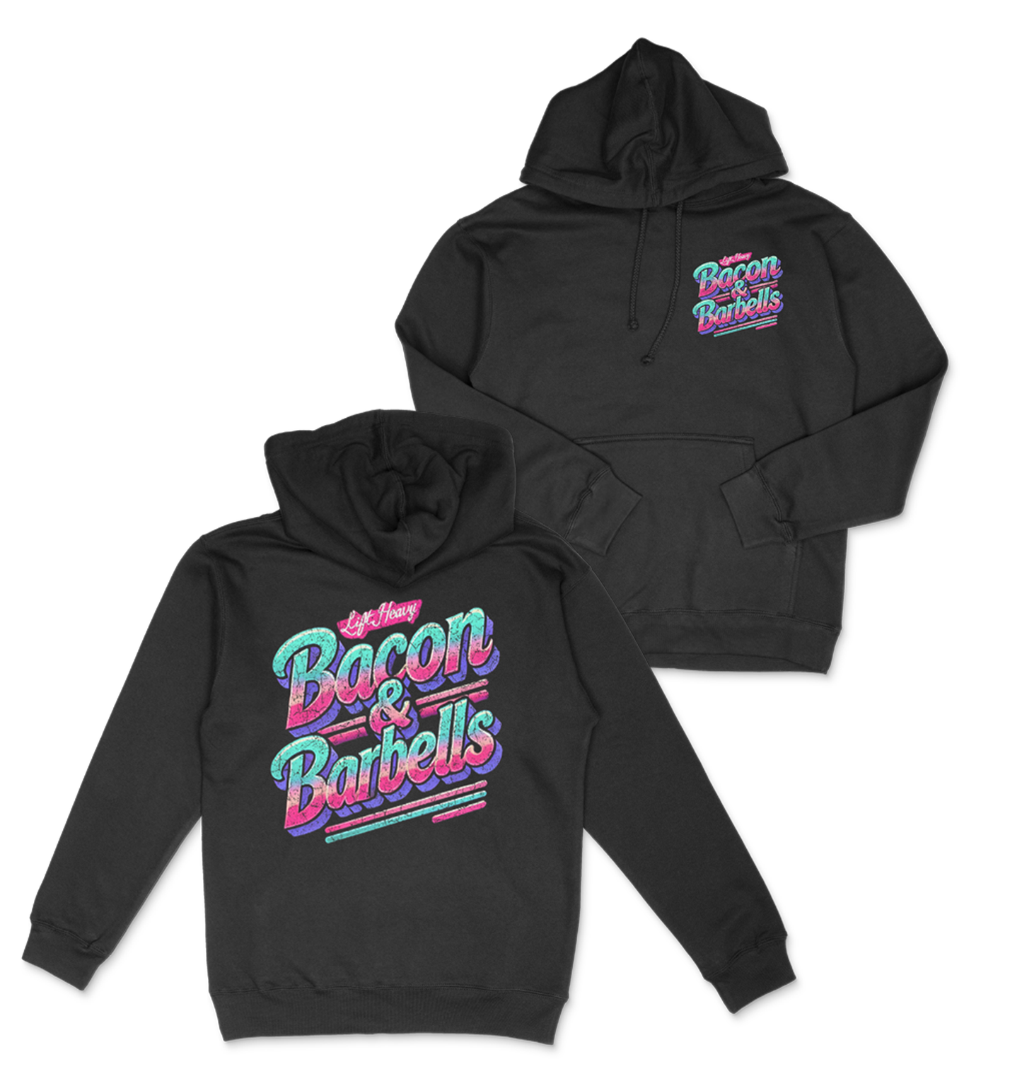 80'S POWER PUMP Hoodie (Black/Multi)