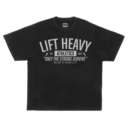 ONLY THE STRONG SURVIVE 3M REFLECTIVE HEAVYWEIGHT OVERSIZED TEE (Black/3M Reflective)