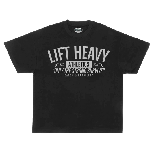ONLY THE STRONG SURVIVE 3M REFLECTIVE HEAVYWEIGHT OVERSIZED TEE (Black/3M Reflective)