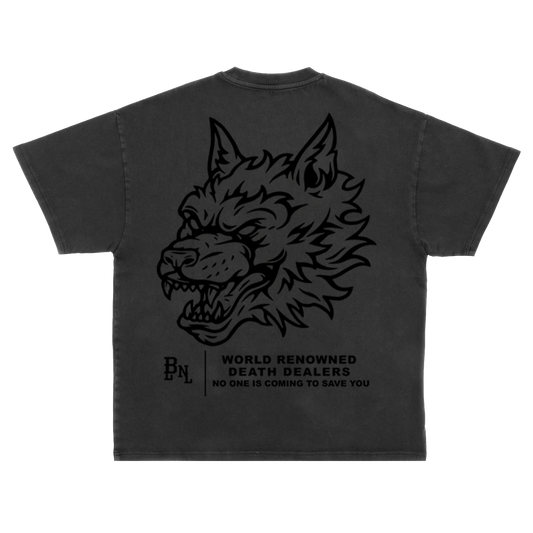 BETTER LUCK NEXT LIFE "DEATH DEALERS II" HEAVYWEIGHT OVERSIZED TEE (Acid Wash/Black)