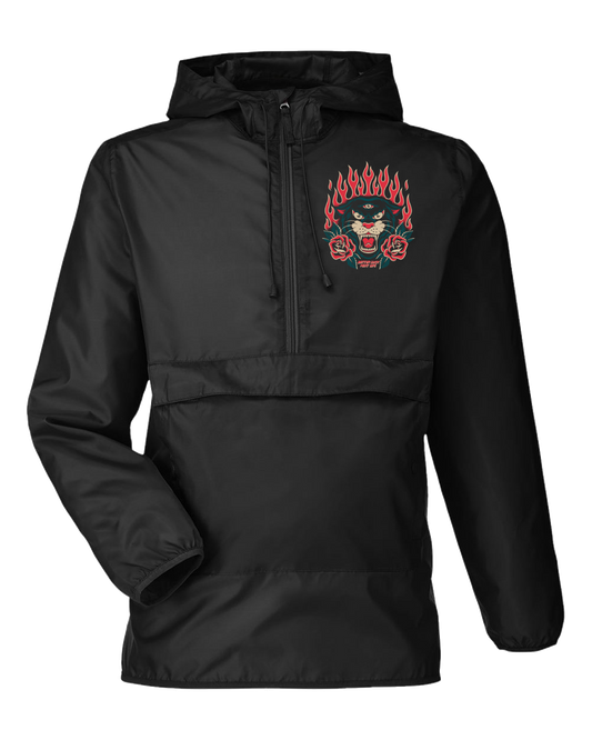 BETTER LUCK NEXT LIFE "THREE EYES" PACKABLE FANNY PACK ANORAK JACKET (Black/Multi)