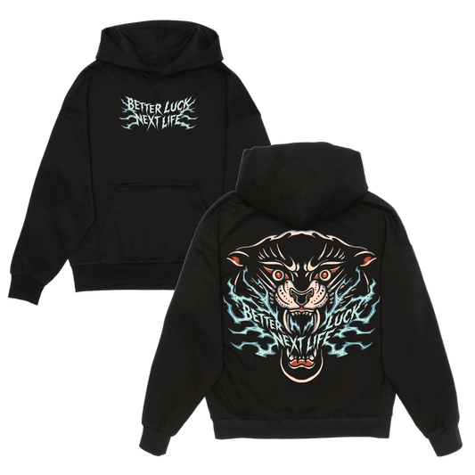 BETTER LUCK NEXT LIFE "PANTHER" HOODIE (Black/Multi)