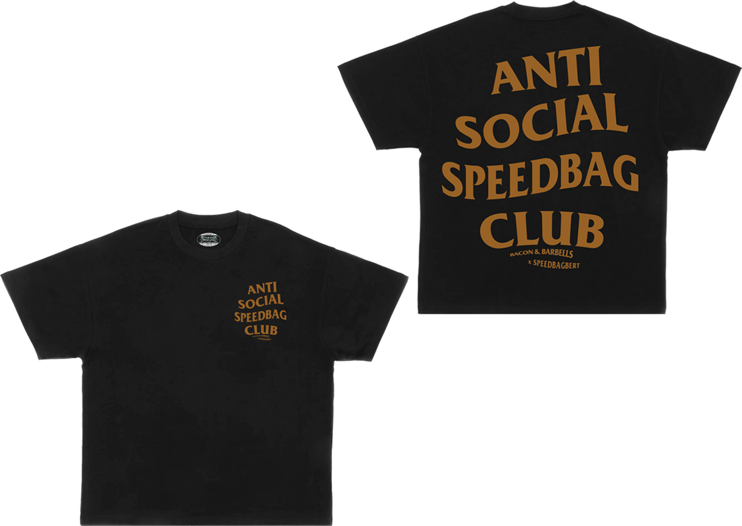 ANTI SOCIAL SPEEDBAG CLUB OVERSIZED HEAVYWEIGHT TEE (Black/Rust/@speedbagbert Collab)