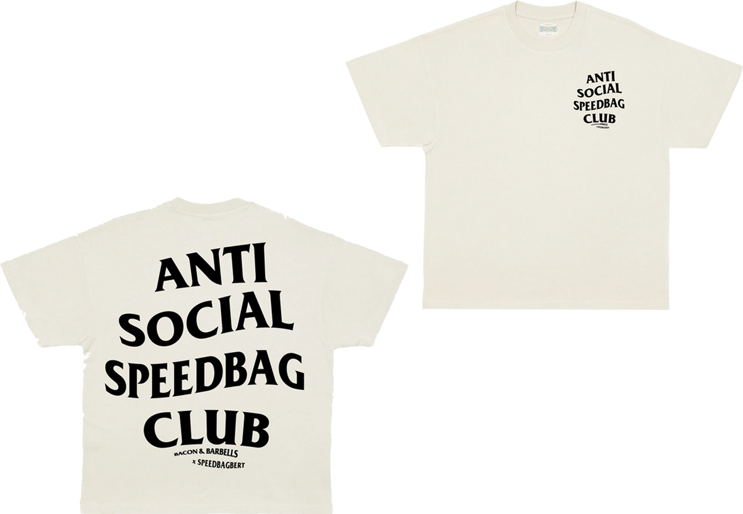 ANTI SOCIAL SPEEDBAG CLUB OVERSIZED HEAVYWEIGHT TEE (Off White/Black/@speedbagbert Collab)