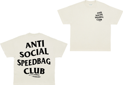 ANTI SOCIAL SPEEDBAG CLUB OVERSIZED HEAVYWEIGHT TEE (Off White/Black/@speedbagbert Collab)
