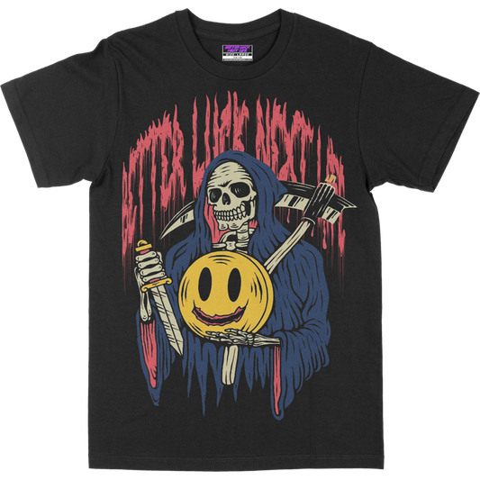 BETTER LUCK NEXT LIFE "SMILE MORE" (Black/Red/Yellow)