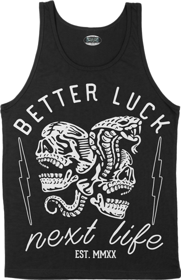 BETTER LUCK NEXT LIFE "SNAKES" TANK TOP (Black/White)