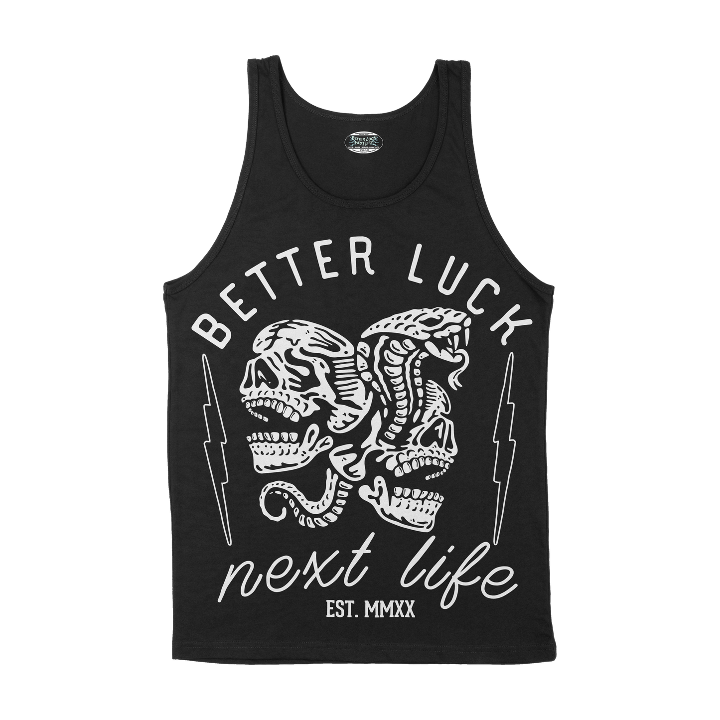 BETTER LUCK NEXT LIFE "SNAKES" TANK TOP (Black/White)