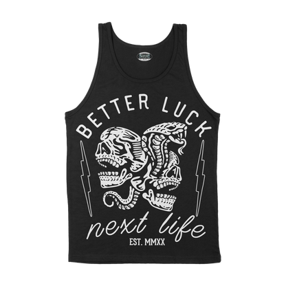 BETTER LUCK NEXT LIFE "SNAKES" TANK TOP (Black/White)