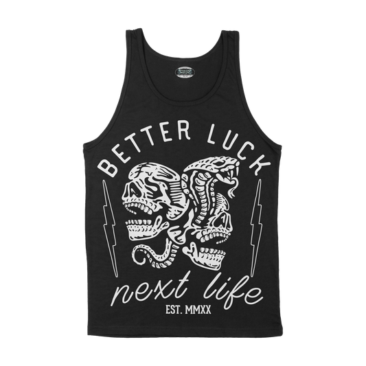 BETTER LUCK NEXT LIFE "SNAKES" TANK TOP (Black/White)