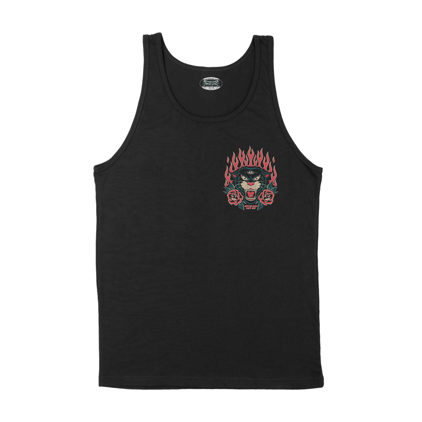 BETTER LUCK NEXT LIFE "PANTHER" TANK TOP (Black/Multi)
