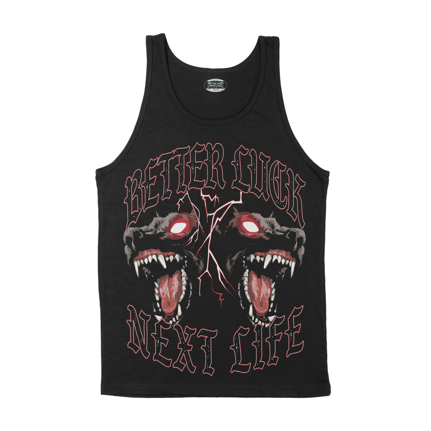 BETTER LUCK NEXT LIFE "HELLHOUNDS" TANK TOP (Black/Multi)
