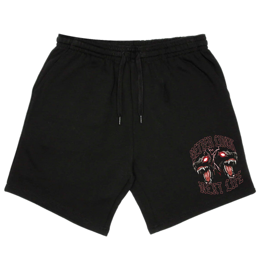 BETTER LUCK NEXT LIFE "HUNGRY DOGS ARE NEVER LOYAL" SHORTS (Black/Red/White)