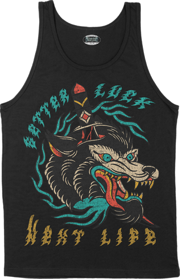 BETTER LUCK NEXT LIFE "WOLF STABBY STABBY" TANK TOP (Black/Multi)