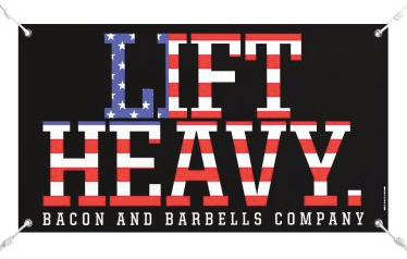 LIFT HEAVY CAN/USA Gym Banners (Black/Red/White)