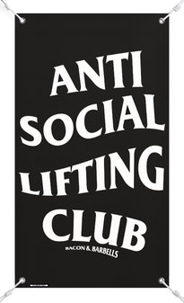 ANTI SOCIAL LIFTING CLUB GYM BANNER (Black/White)