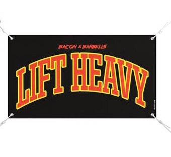LIFT HEAVY COLLEGIATE Banner (Red/Yellow/Black)