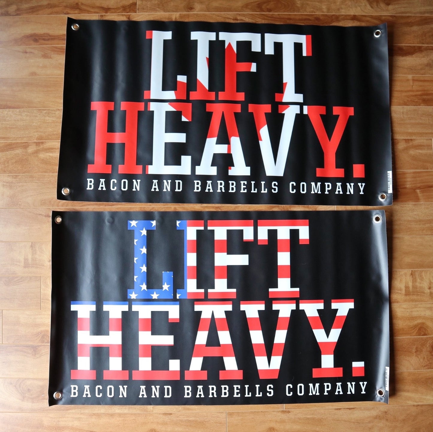 LIFT HEAVY CAN/USA Gym Banners (Black/Red/White)